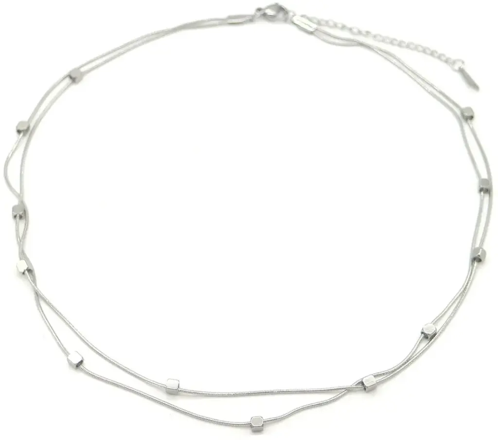 Musthaves ketting blokjes zilver