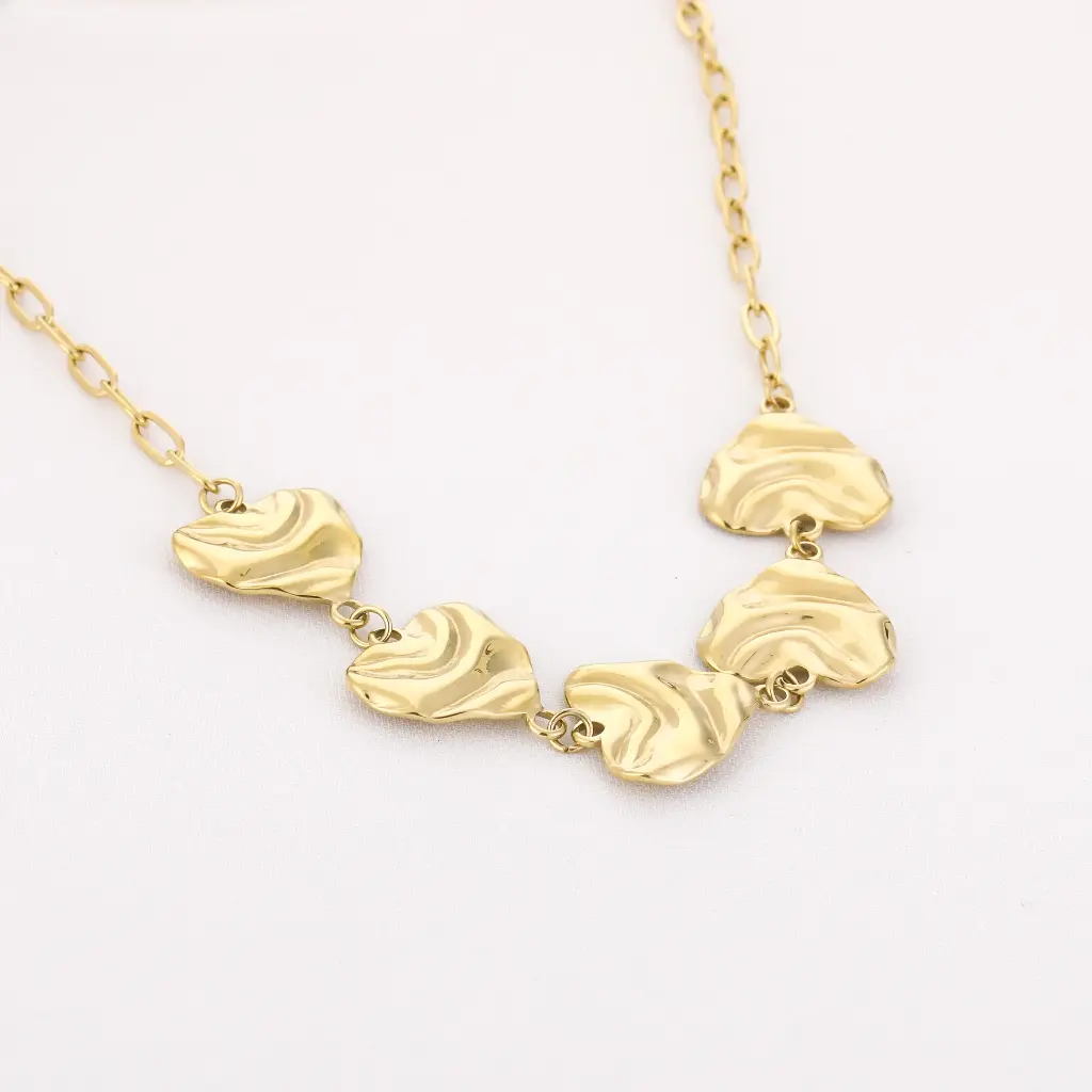 Michelle Bijou ketting wavy hearts gold