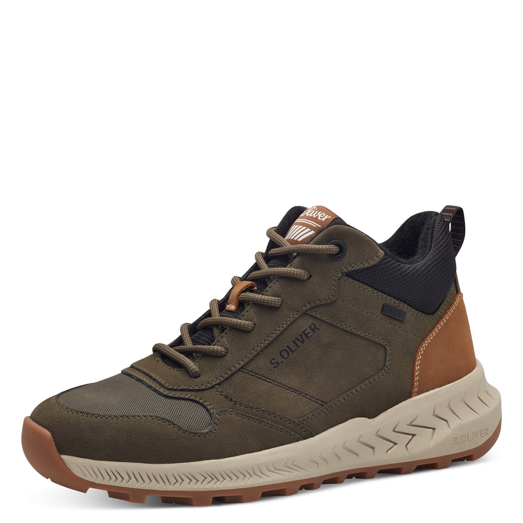 S Oliver hoge heren sneaker khaki comb.