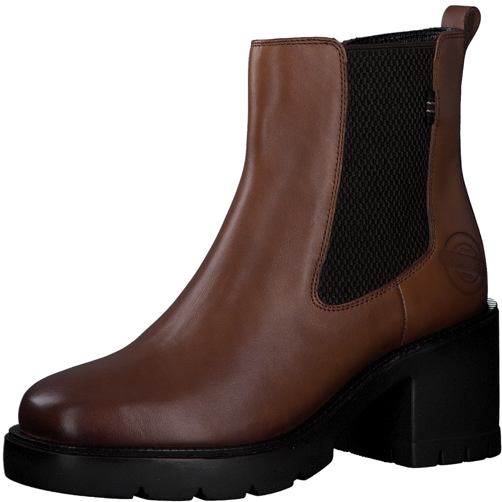 S oliver enkellaarsje met hak cognac