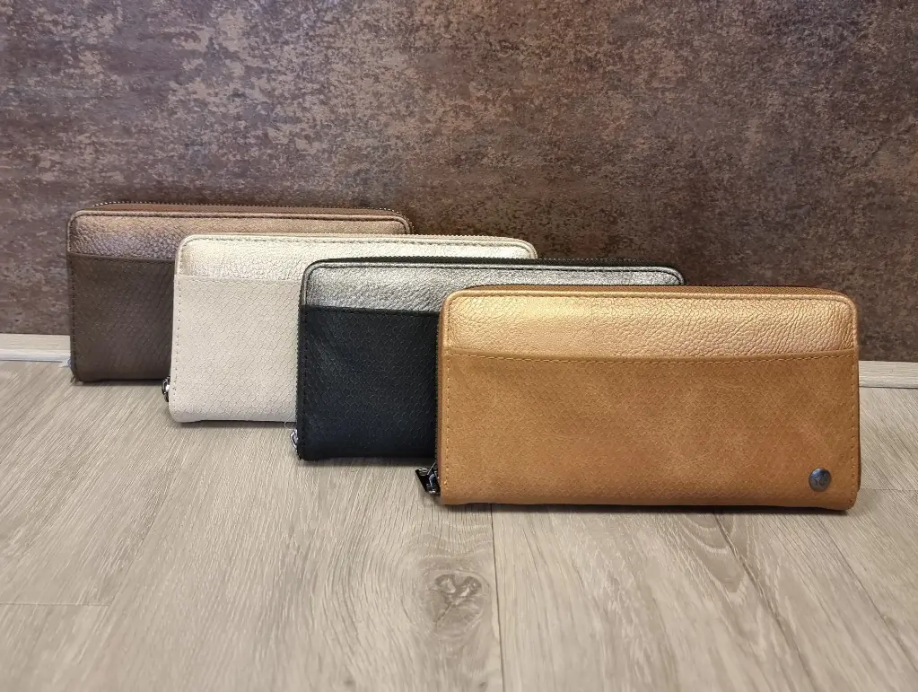 Dames portemonnee metallic rand