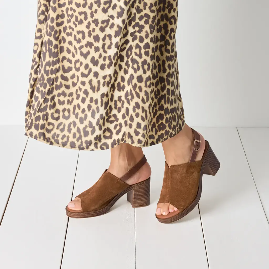 Tamaris sandaal met hak cognac