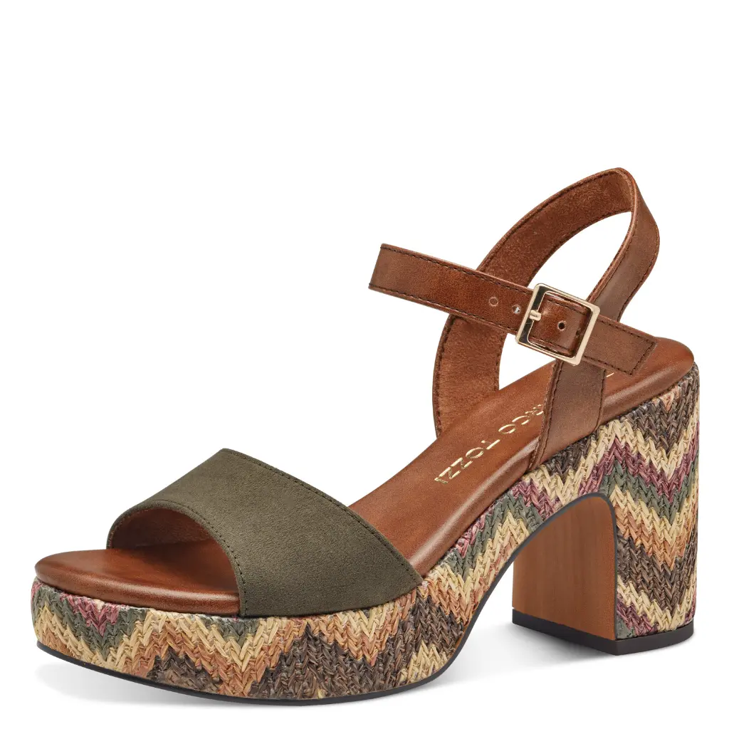Marco Tozzi sandaal met hak khaki