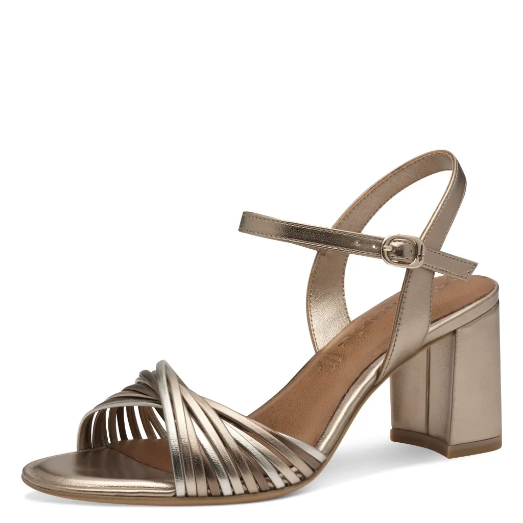 Tamaris sandaal met hak bronce comb