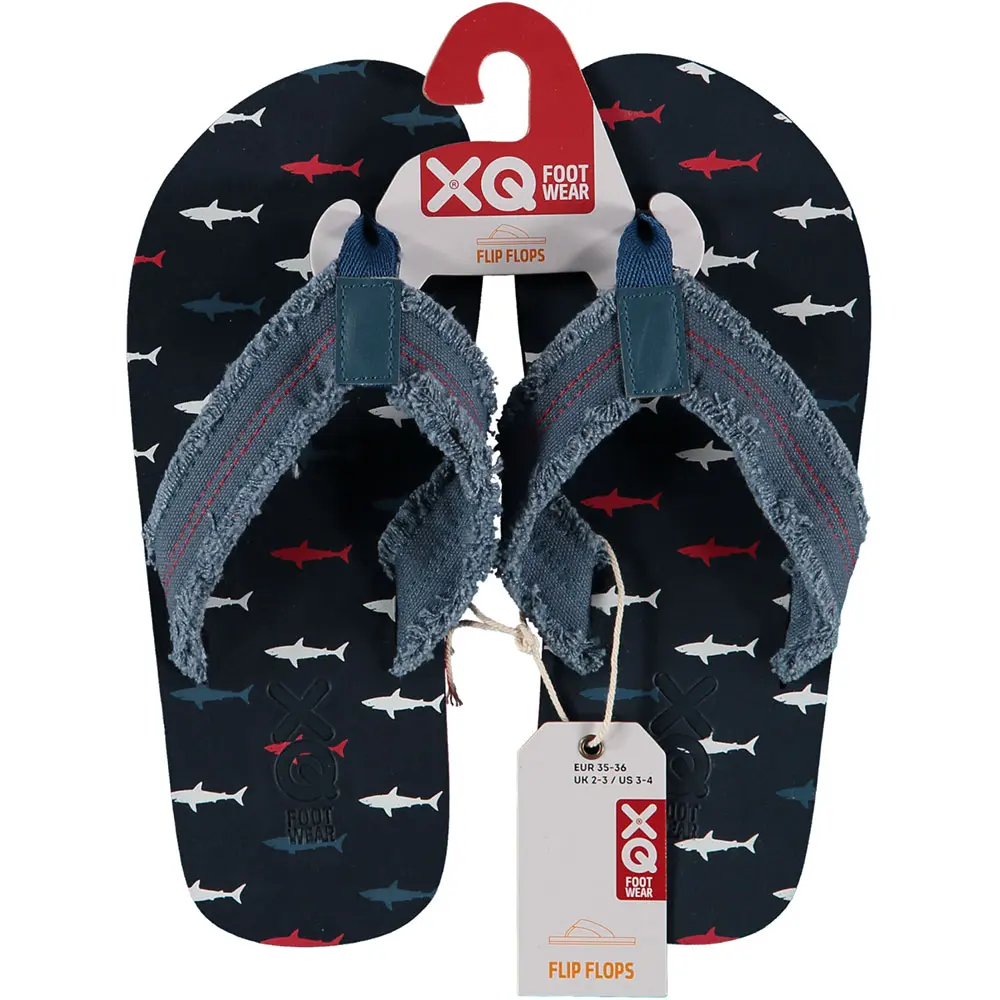 XQ flip flops boys sharks brede band