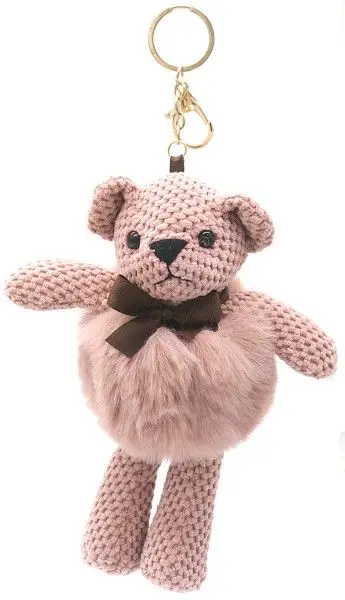 Sleutelhanger/tassenhanger beer roze
