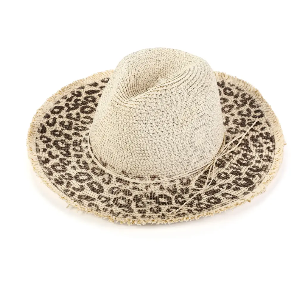 Michelle zomer hoed panter beige