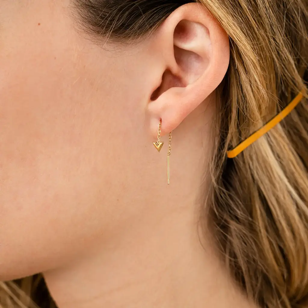 Michelle Bijou oorbellen v (pull trough) gold 