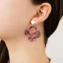 Michelle Bijou oorbellen klaver groot paars