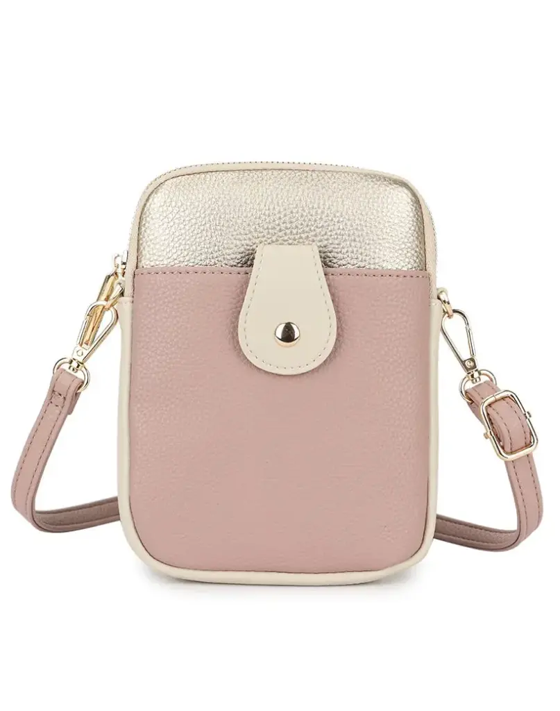 Giuliano schoudertas metallic combo - roze/paars