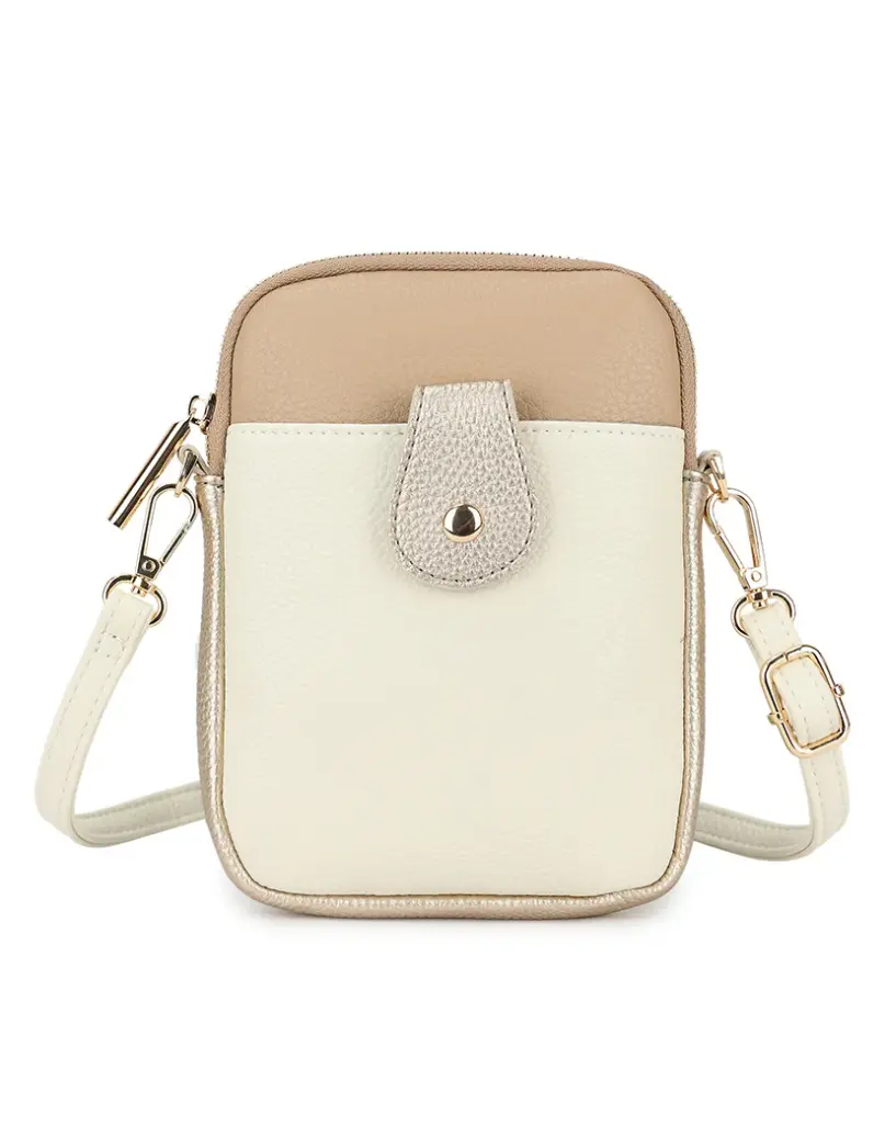 Giuliano schoudertas metallic combo - beige