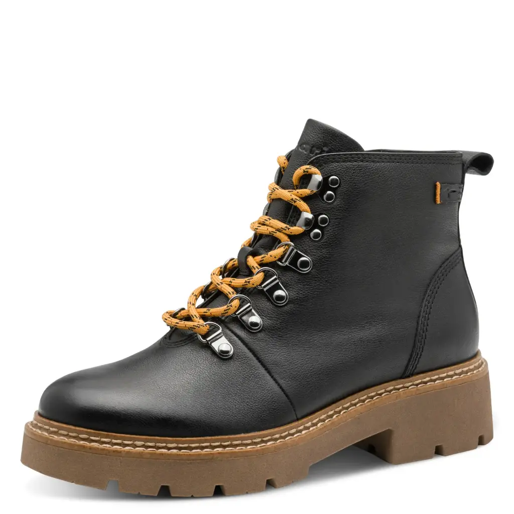 Tamaris lage laars - zwart + gele veter