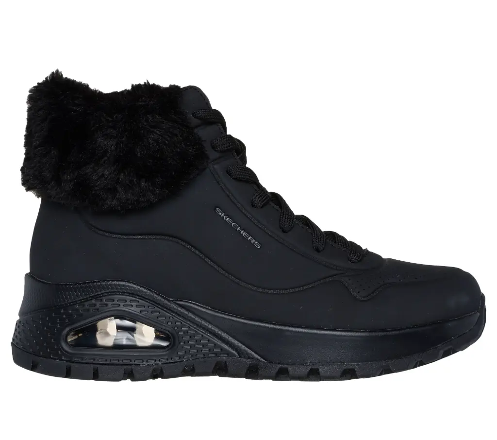 Skechers dames uno rugged boots - black