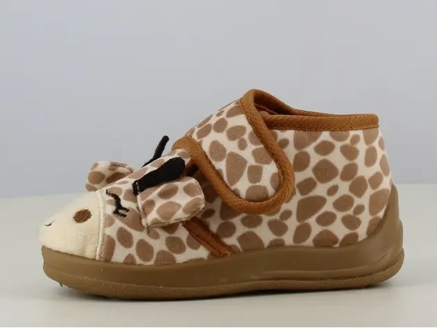 Pantoffel kids - Giraf bruin maat 19-27