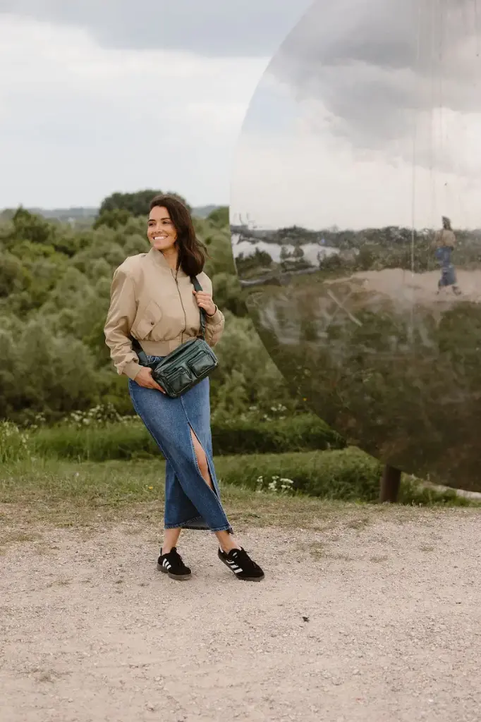 Enrico Benetti schoudertas - Celine metallic green