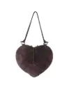 Giuliano suede heart schoudertas - koffie