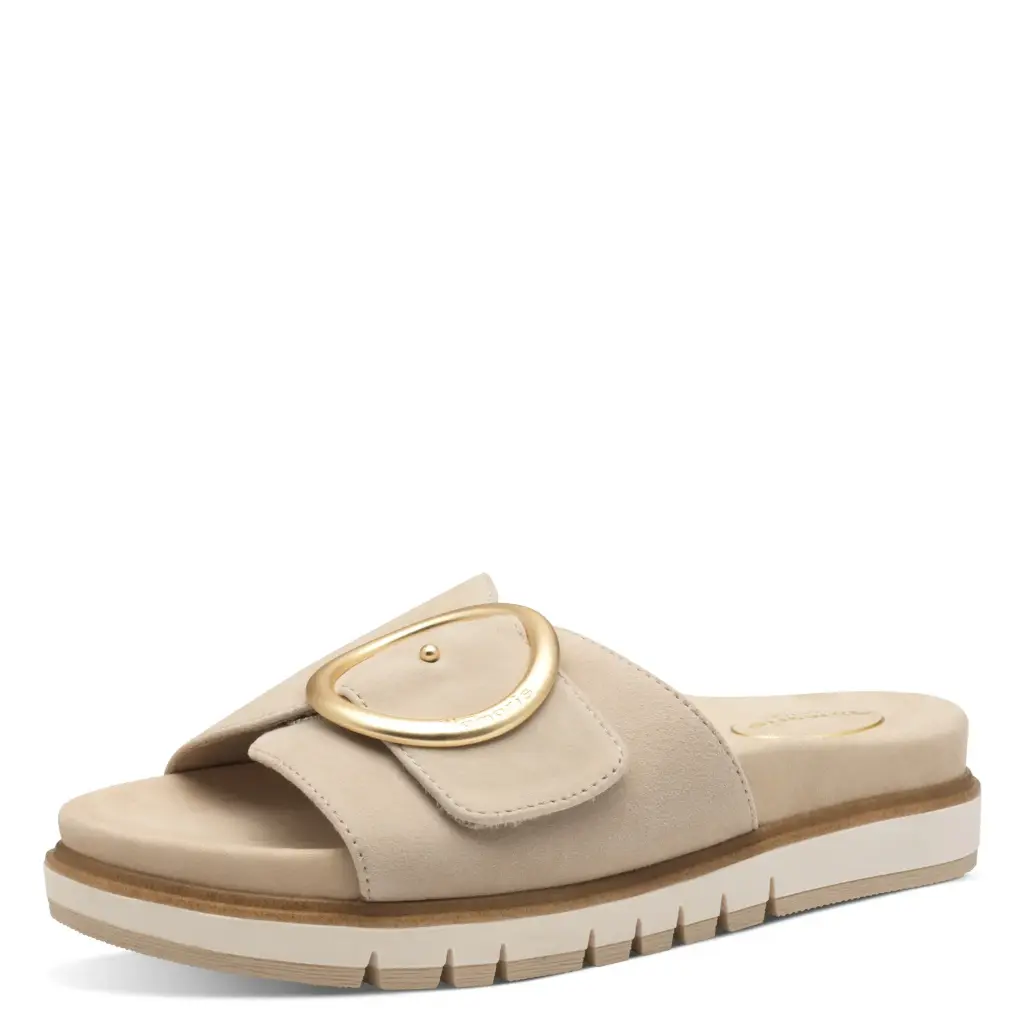 Tamaris comfort slipper - beige (leather) 
