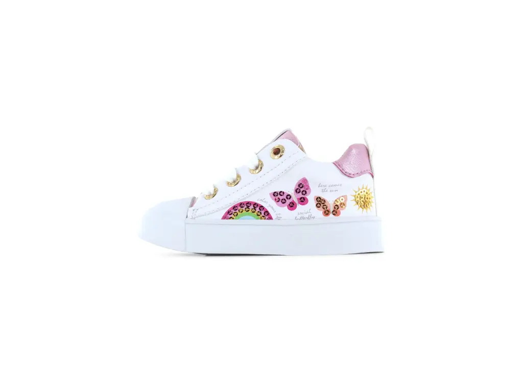 Shoesme sneakers meisjes - white pink 