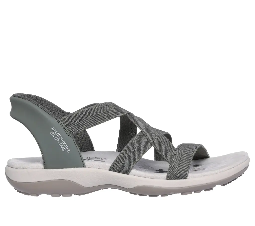 Skechers dames sandaal stretch flex slip-ins - olive