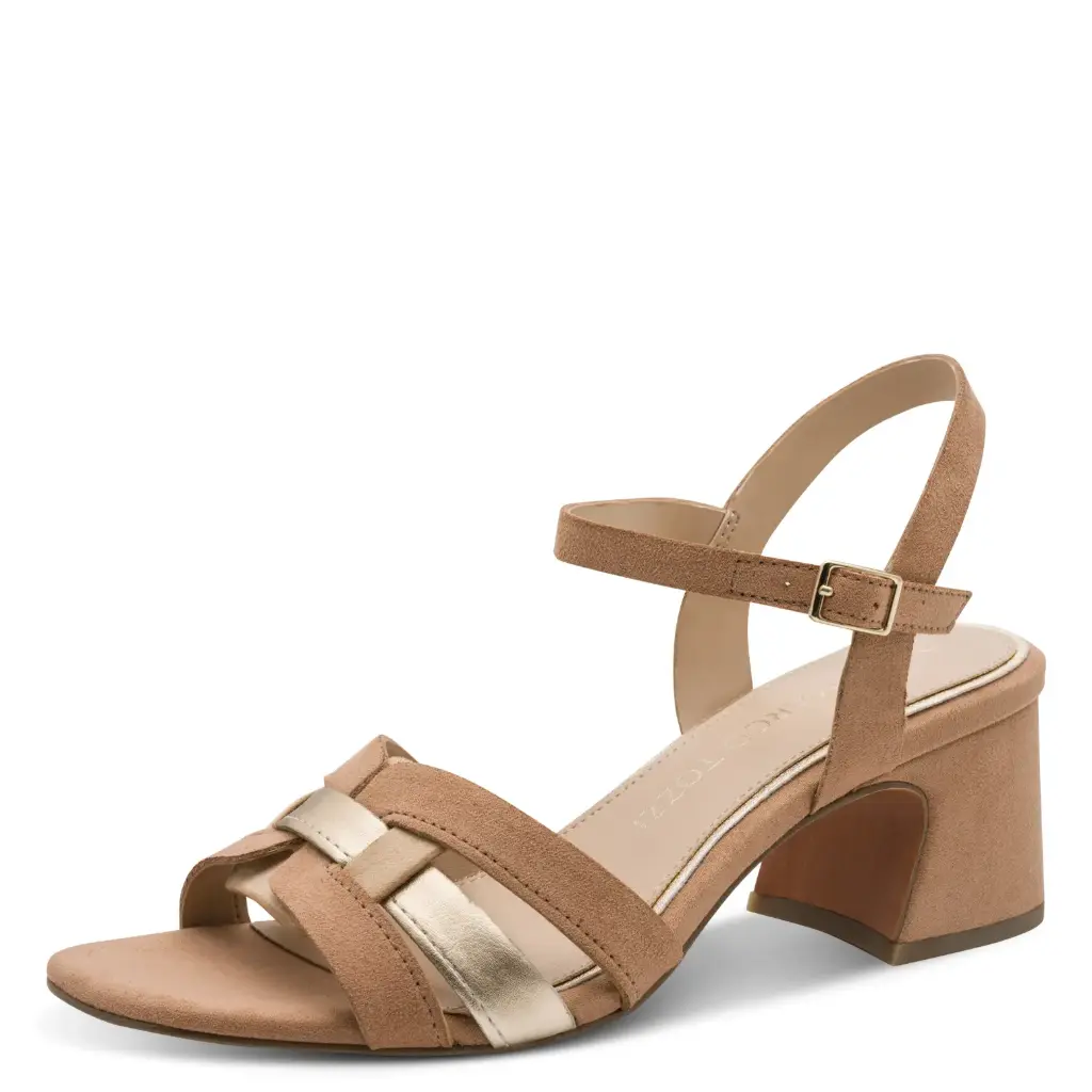Marco Tozzi sandaal met hak - nougat comb