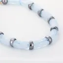 Michelle Bijou grove ketting - lichtblauw 