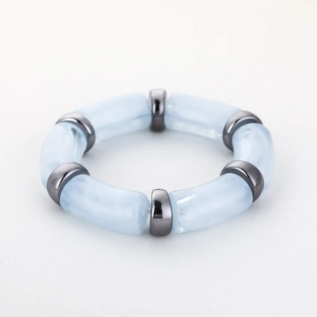 Michelle Bijou grove armband - lichtblauw  