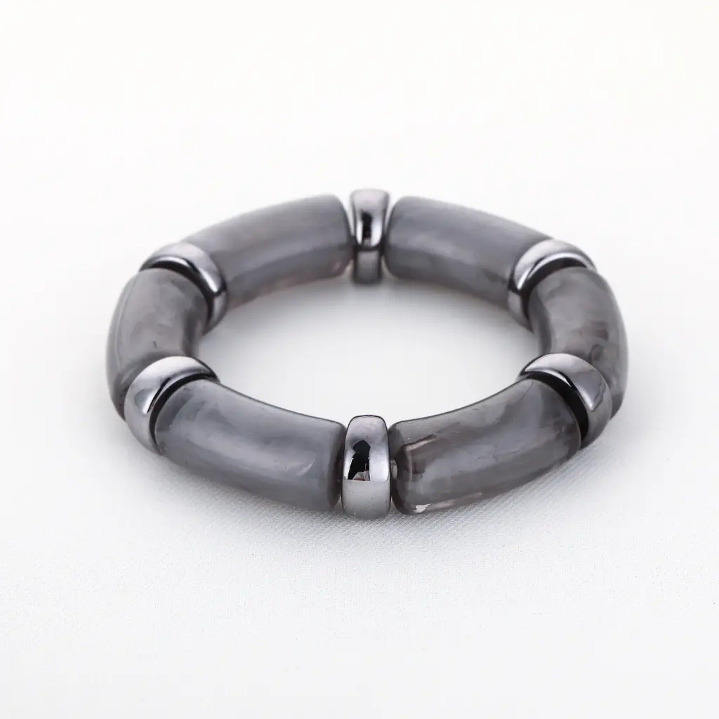Michelle Bijou grove armband - grijs