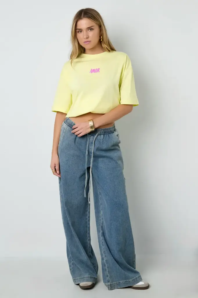 Gimme tshirt AMOR - yellow 100% cotton 