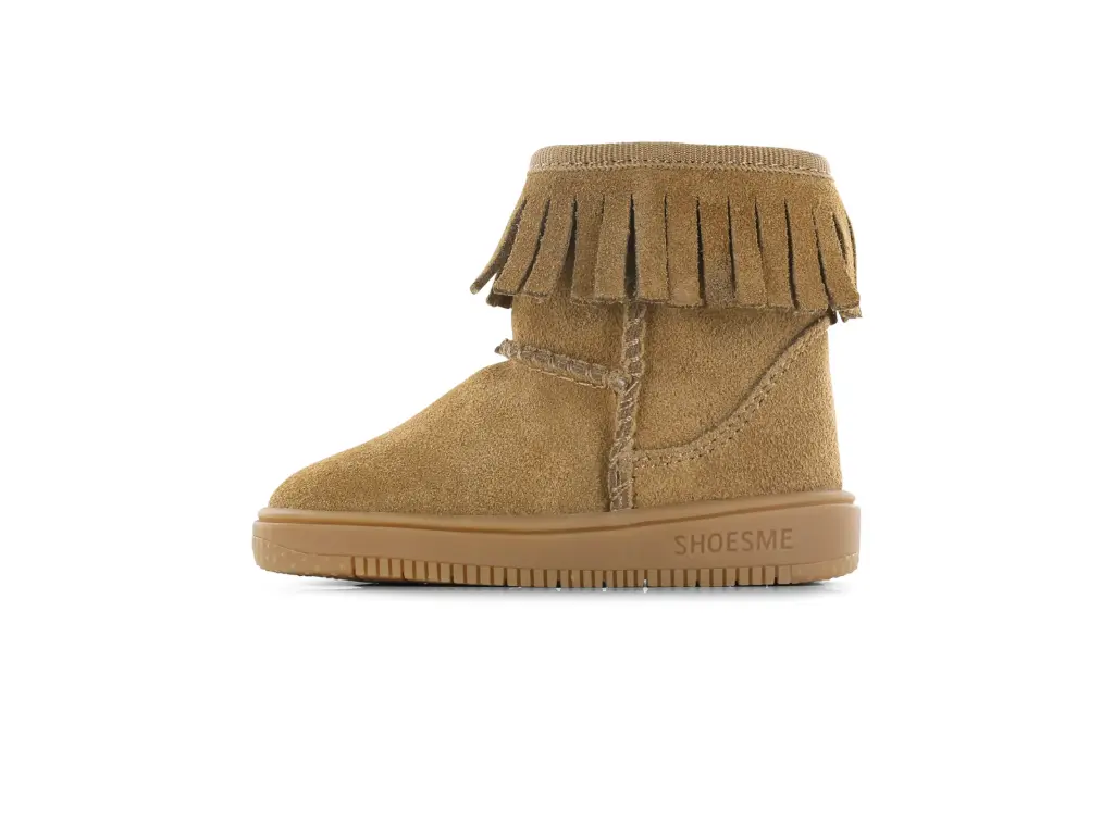 Shoesme cognac bootie met fluffy voering