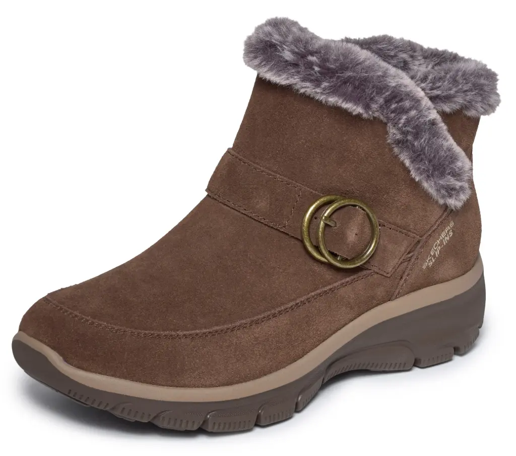 Skechers dames lage laars slip-ins gentle winter - chocolate 