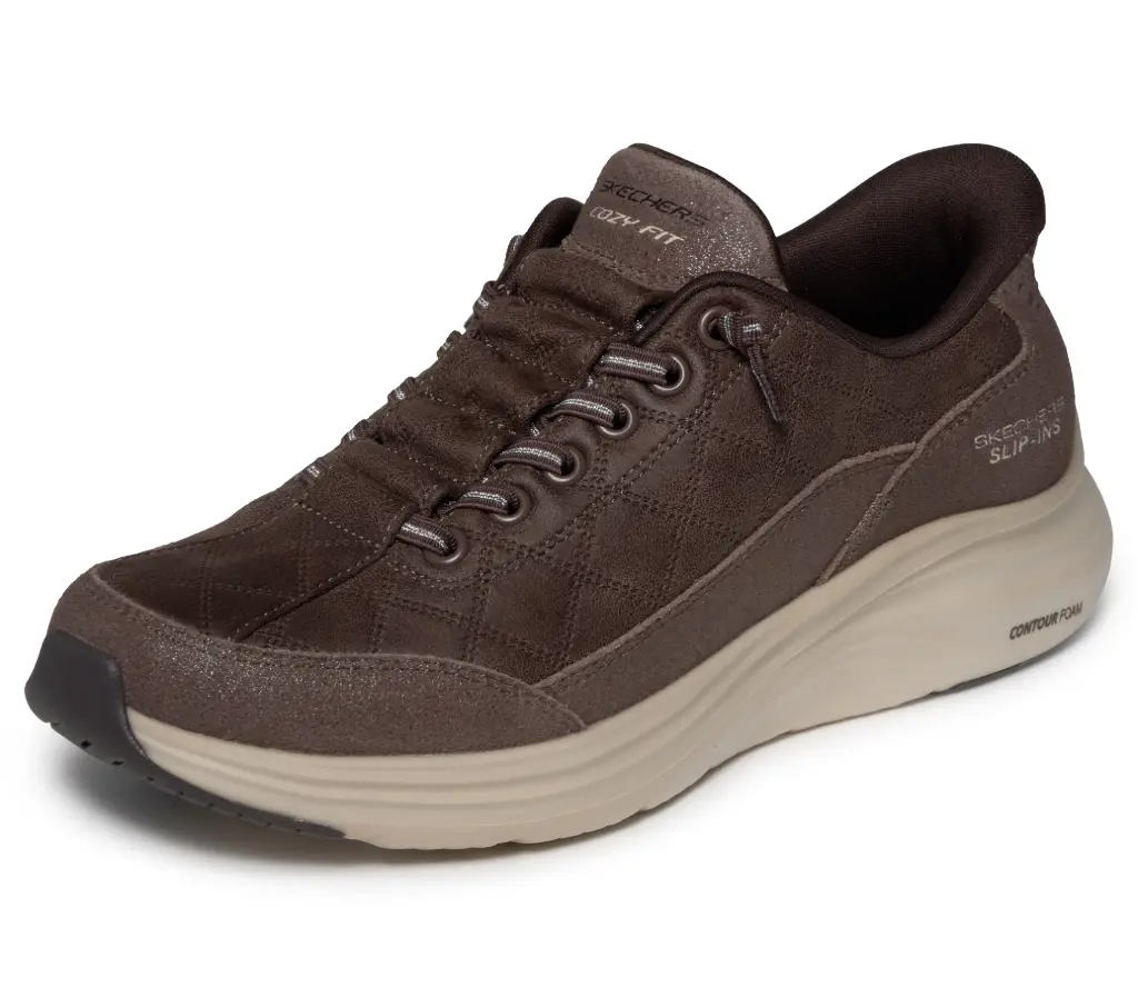 Skechers dames slip-ins natural ease - chocolate