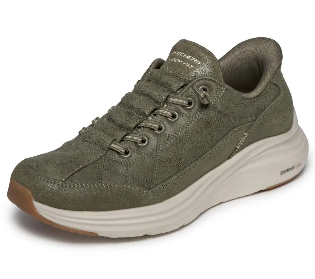 Skechers dames slip-ins natural ease - olive