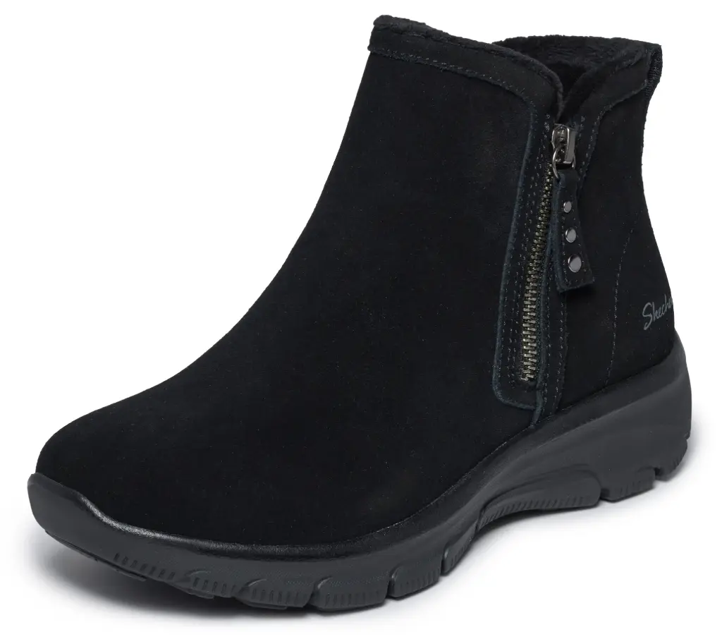 Skechers dames lage laars slip-ins urban zip - black