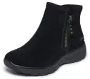 Skechers dames lage laars slip-ins urban zip - black