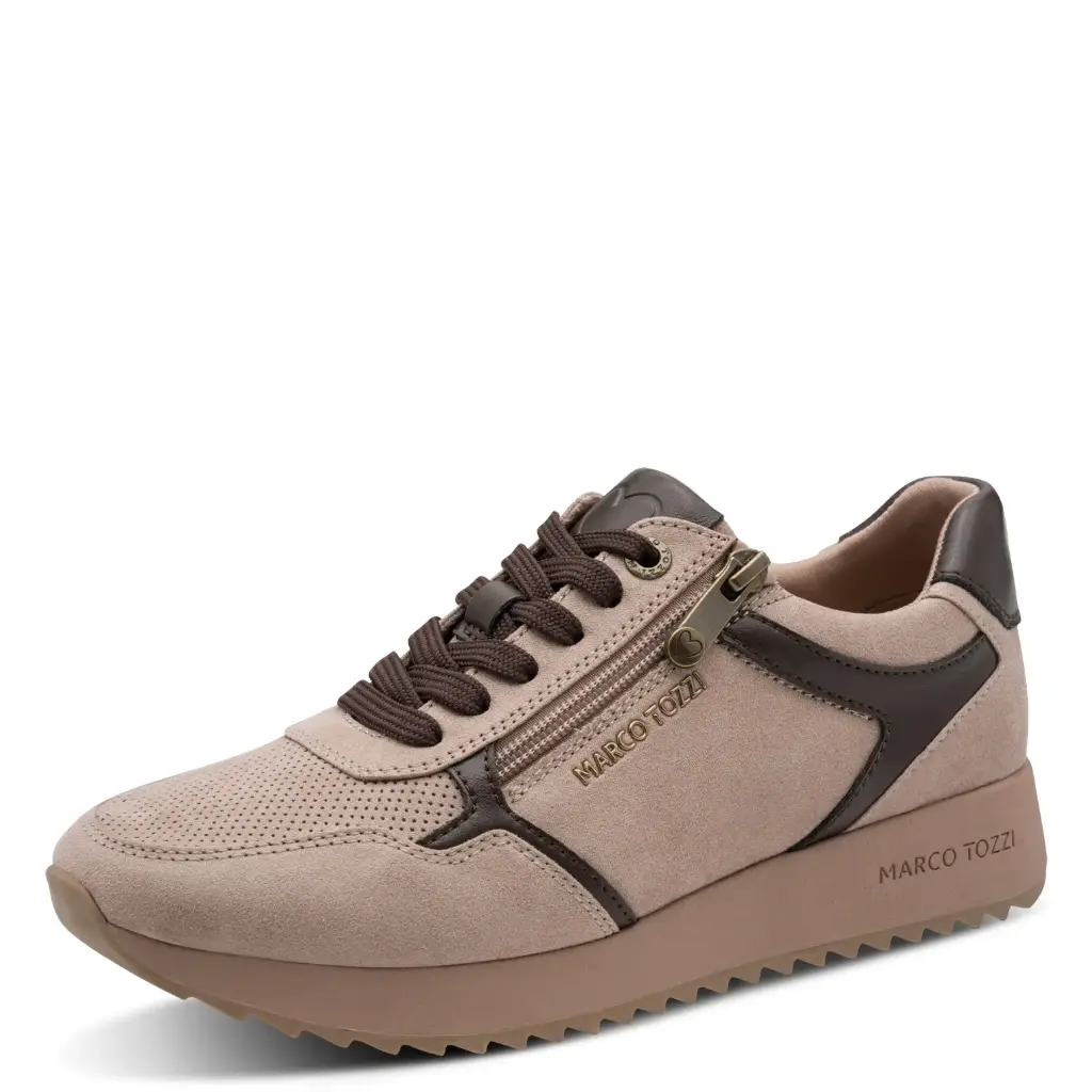 Marco Tozzi sneaker met rits - tan comb
