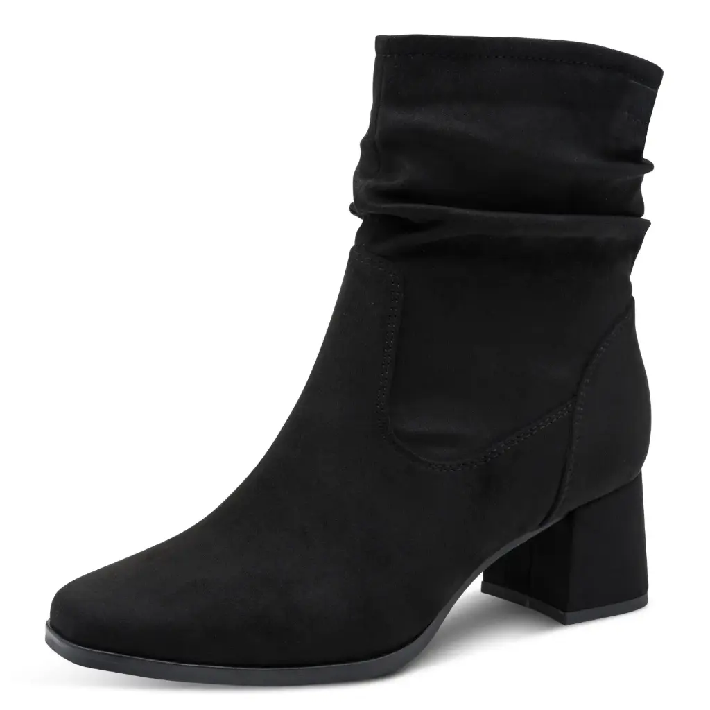 Tamaris comfort rimpel enkellaarsje - black 