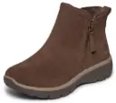 Skechers dames lage laars slip-ins urban zip - chocolate