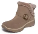 Skechers dames lage laars slip-ins gentle winter - mushroom