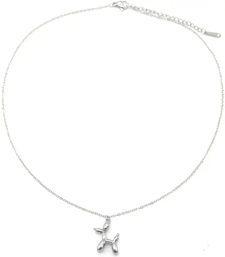 Musthaves ketting opblaashondje zilver