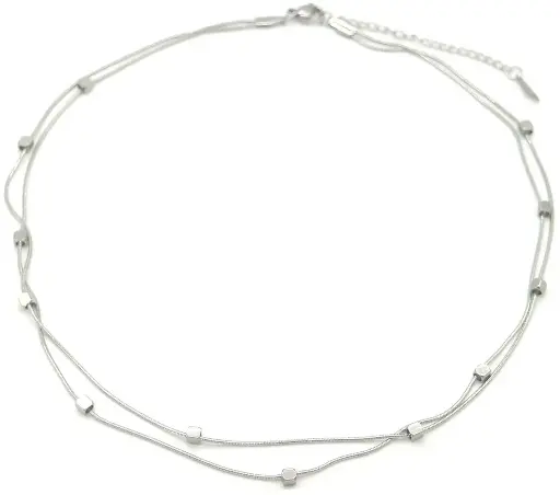 Musthaves ketting blokjes zilver