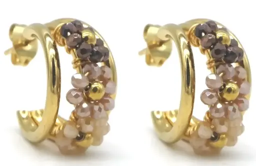 Musthaves oorbellen bloemen kralen goud