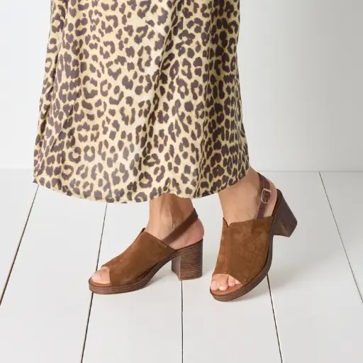 Tamaris sandaal met hak cognac