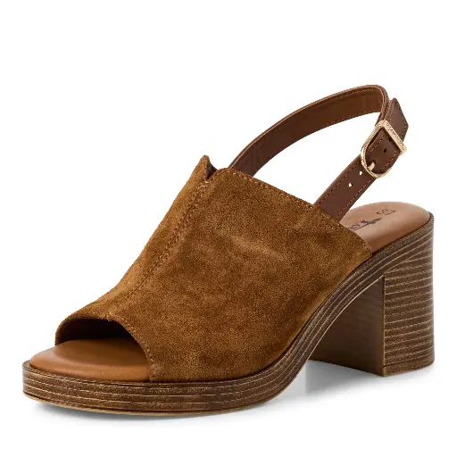 Tamaris sandaal met hak cognac