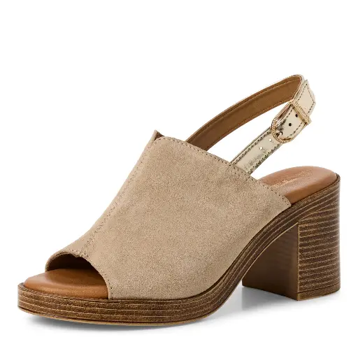 Tamaris sandaal met hak beige