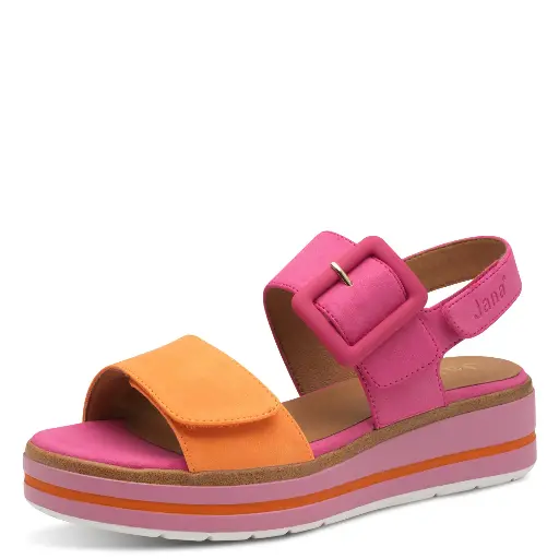 Jana sandaal orange/fuxia