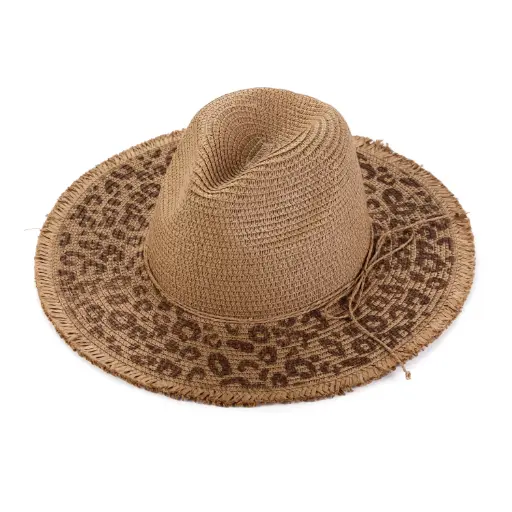 Michelle zomer hoed panter khaki