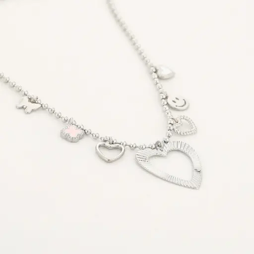 [je15858] Michelle Bijou ketting charms zilver