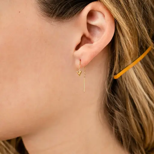 [je14632] Michelle Bijou oorbellen v (pull trough) zilver