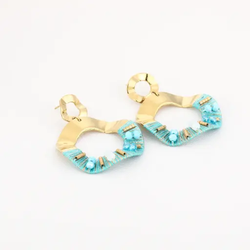 Michelle Bijou oorbellen art circles turquoise