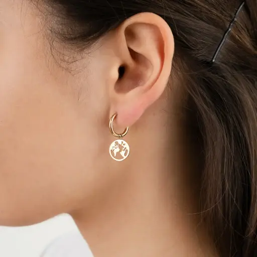 Michelle Bijou oorbellen world gold